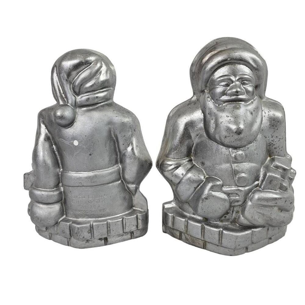 Vtg Nordic Ware heavy Cast Aluminum Cat. #204 3D Santa Claus Cake Pan Mold
